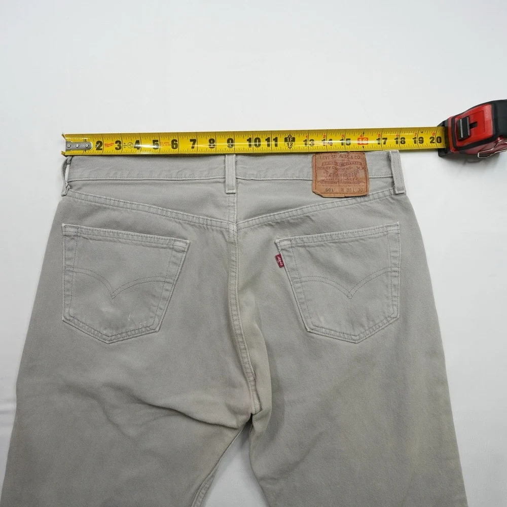 Vtg 90s Levi's 501s 36X30 (35.5X28)‎ Denim Jeans Gray ButtonFly Classic Straight